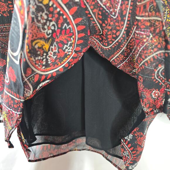 Daniel Rainn Chiffon Paisley Smocked Blouse Size Small NWT - Picture 7 of 10